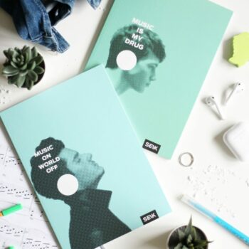 Bullet Journal / Dotted Notebook Music on & music is (2 pcs)