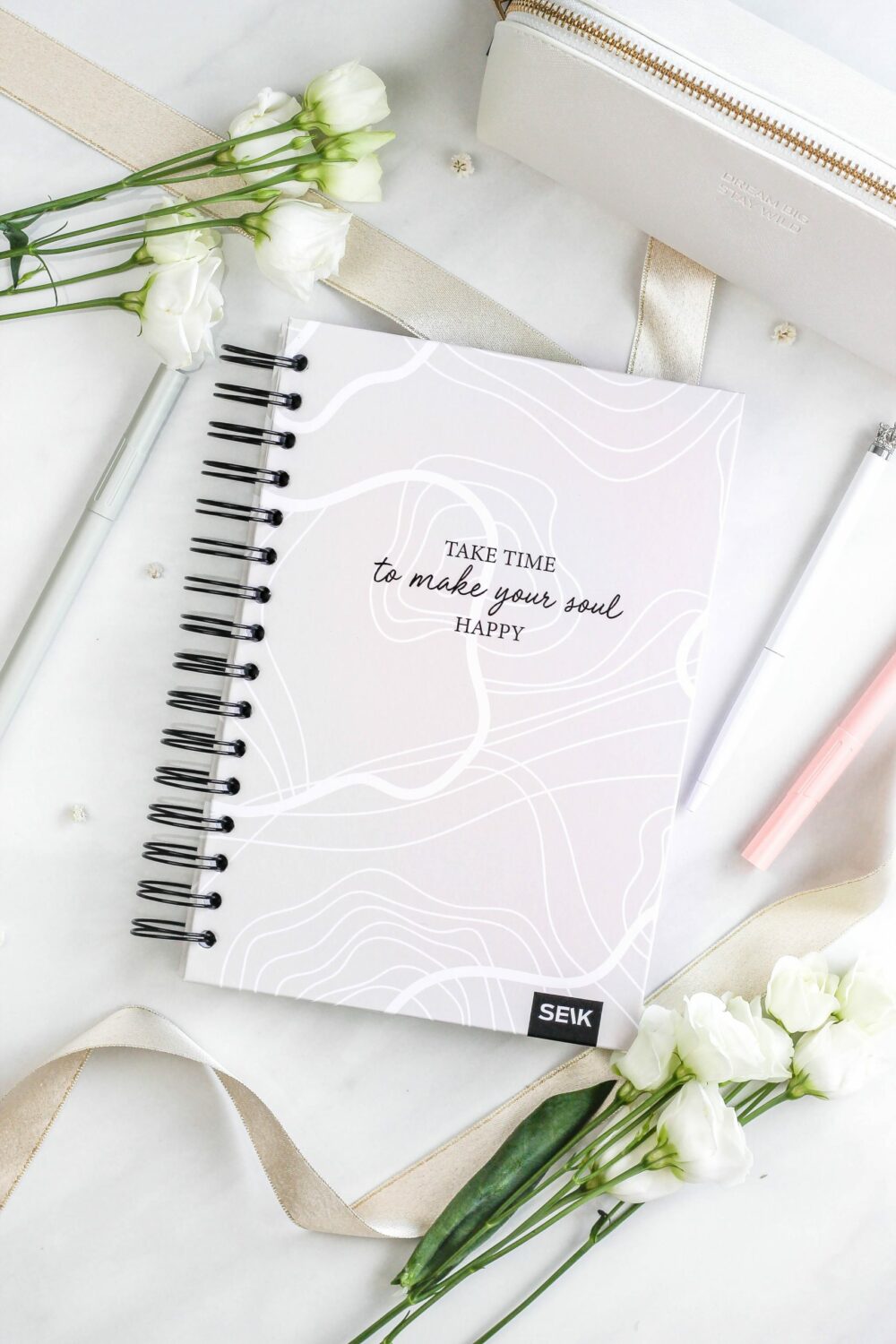 Bullet Journal / Dotted Notebook hard cover spiral binding - take time