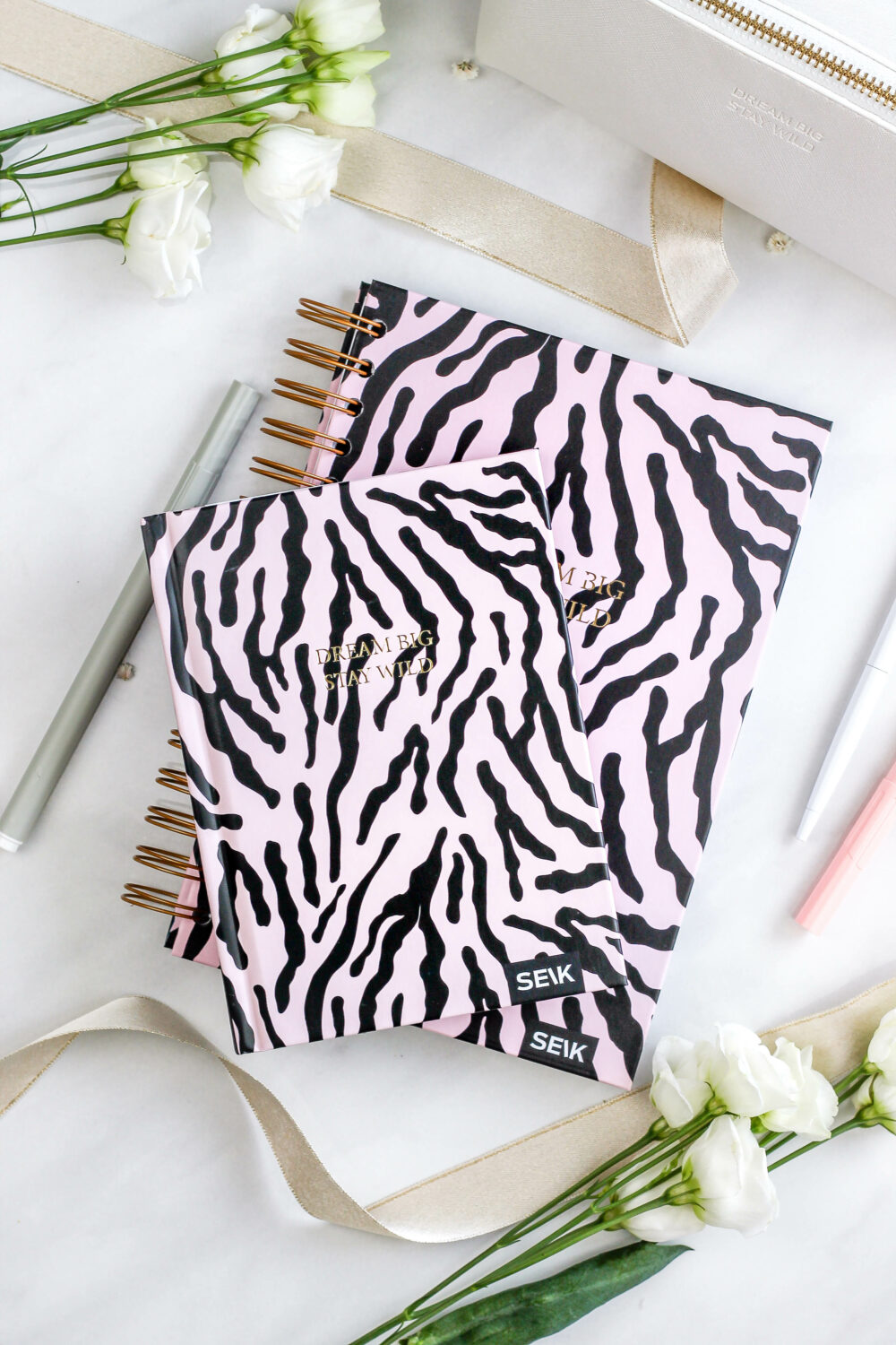 Bullet Journal / Dotted Notebook hard cover spiral binding - Dream big, stay wild
