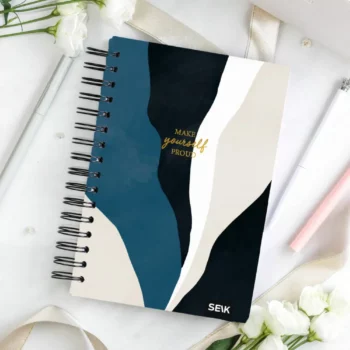 Bullet Journal / Dotted Notebook hard cover spiral binding - Blue, Black & White
