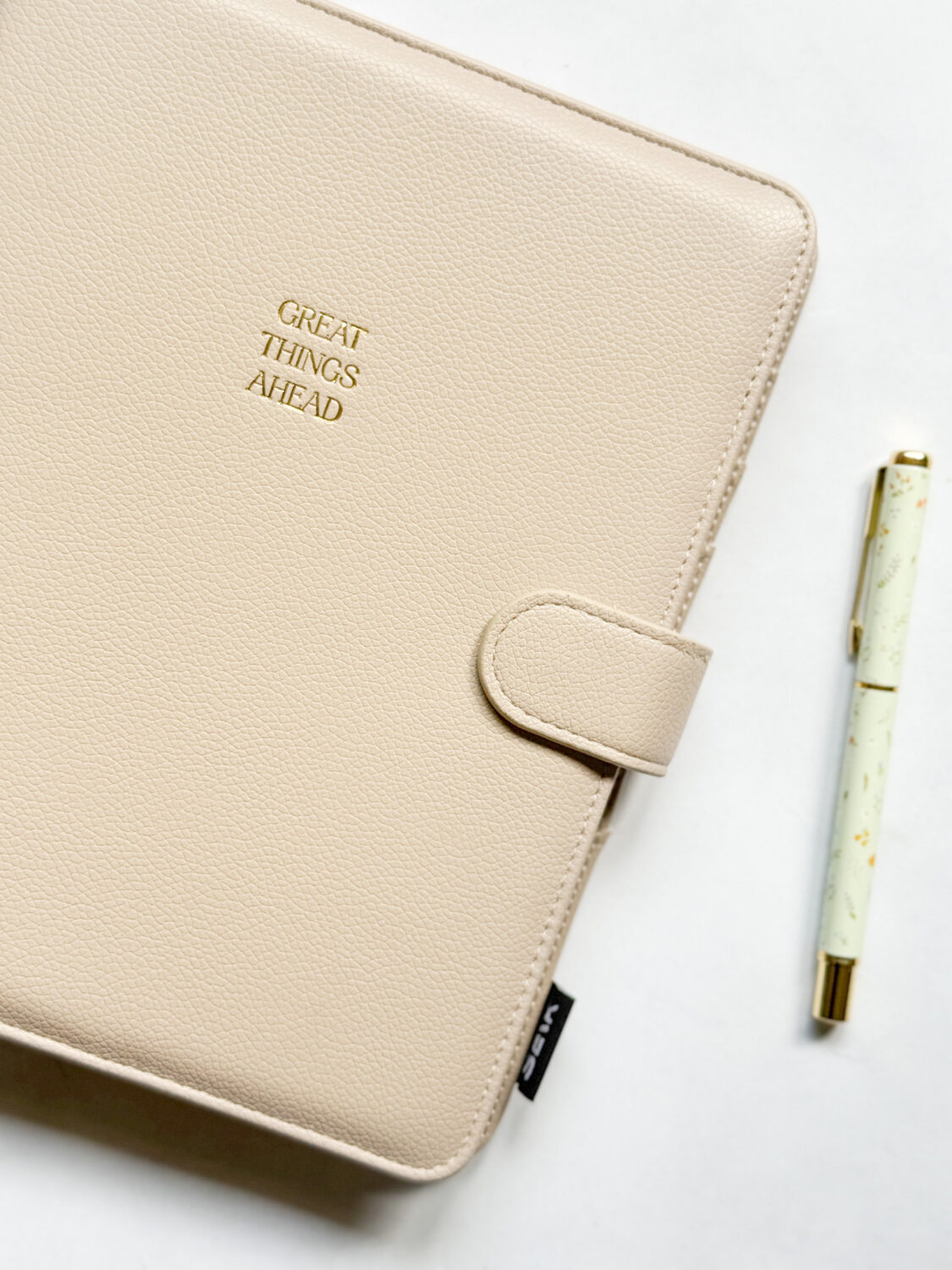 Ring binder from premium faux leather A5 - Happy Calendar planner 2026/27 (beige) - Image 5