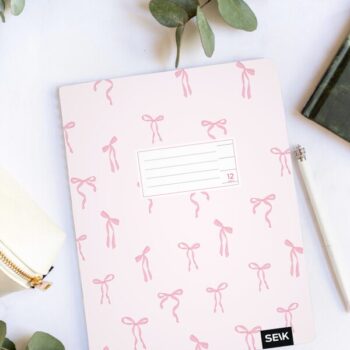 Lined notebook (12 sheets) - pink bows