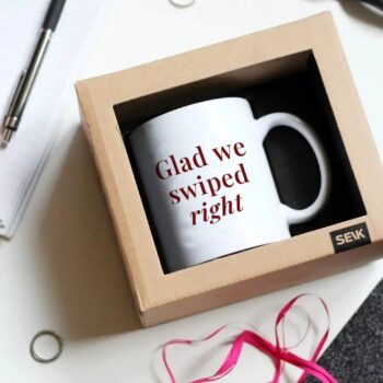 Design mug - glad we swiped right