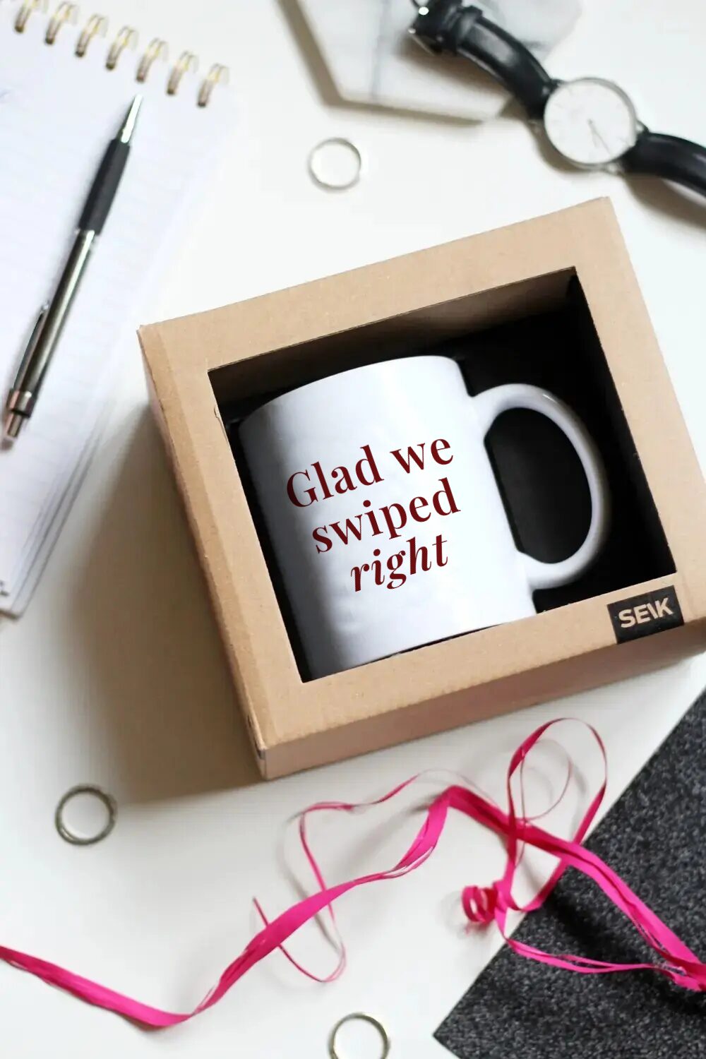 Design mug - glad we swiped right