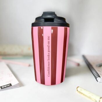 Coffee thermos mug - confidence looks good on me (350ml)