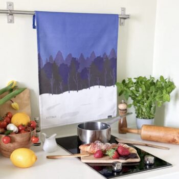 tea towel - blue, black & white