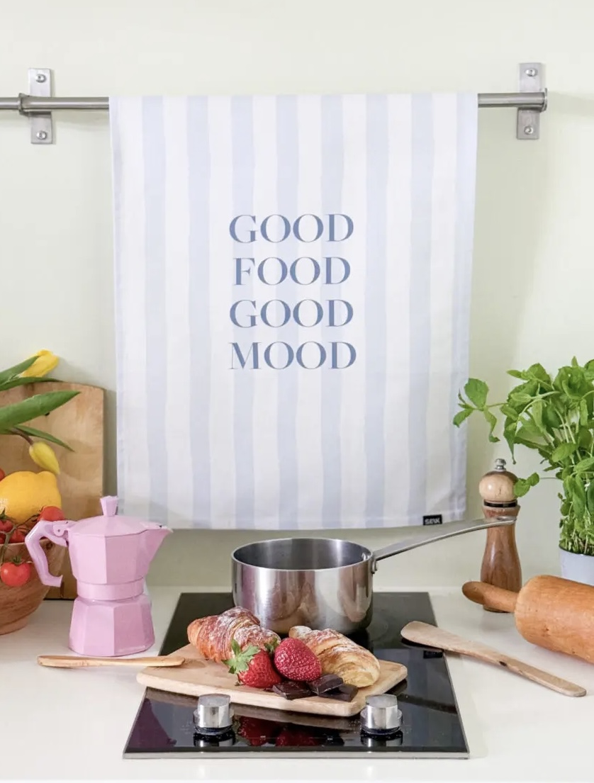 tea towel - good food, good mood